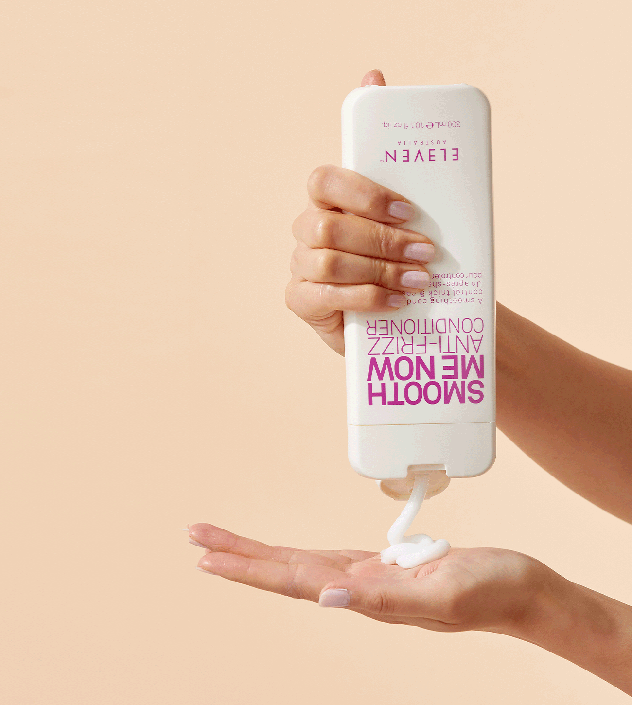 ELEVEN Hair SMOOTH ME NOW ANTI-FRIZZ CONDITIONER. Avocado Oil and Cucumber Extract condition, strengthen and soothes frizzy hair.