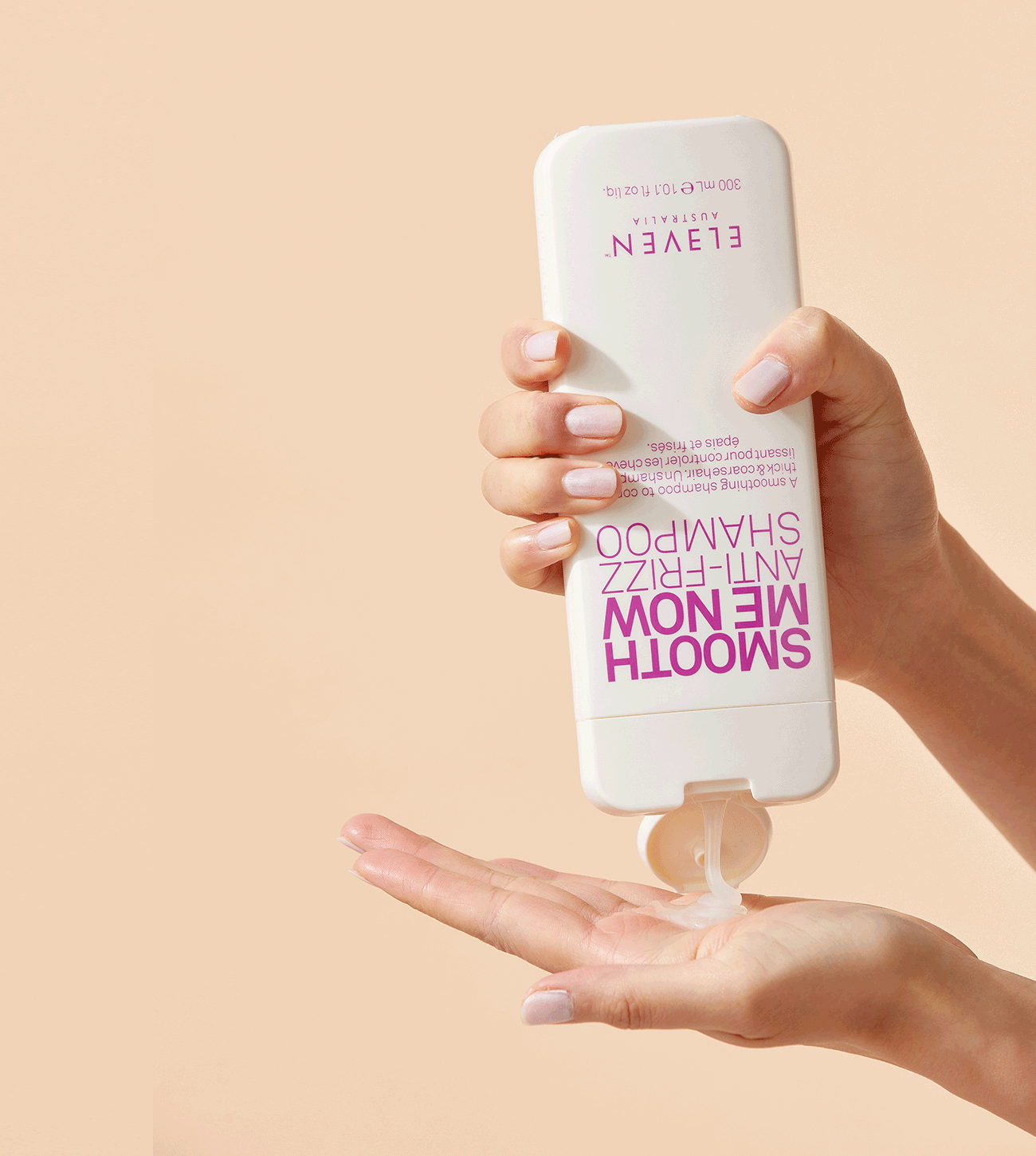 Nutrient-rich ELEVEN Hair SMOOTH ME NOW ANTI-FRIZZ SHAMPOO fights the two main causes of frizz – damage and dryness. The formula strengthens the hair shaft with protein while helping hair retain moisture. Thick coarse or dry and frail, this shampoo frizz fighter! ELEVEN Shampoo