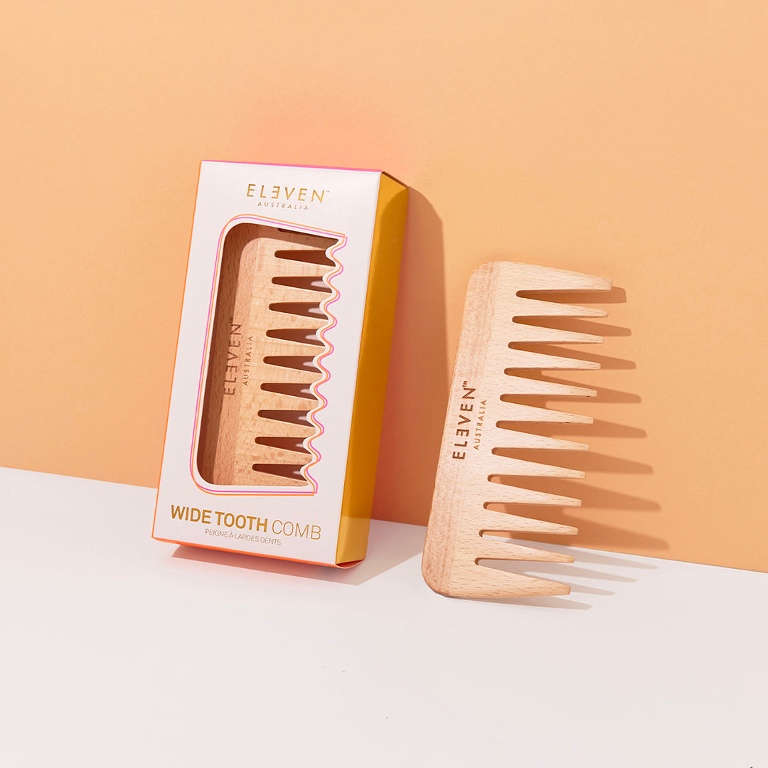 WOODEN WIDE TOOTH COMB IN BOX